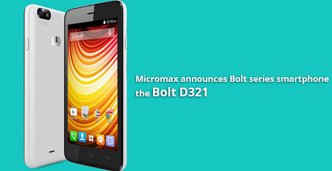 Micromax Bolt D321 can now be seen on official website