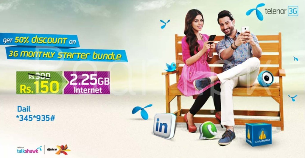Telenor is now offering its 3G Monthly Starter Bundle now in PKR. 200.