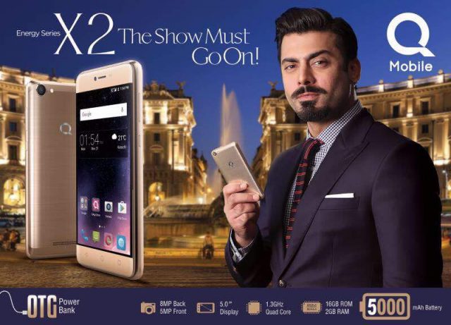 Fawad Khan endorses the QMobile X2.